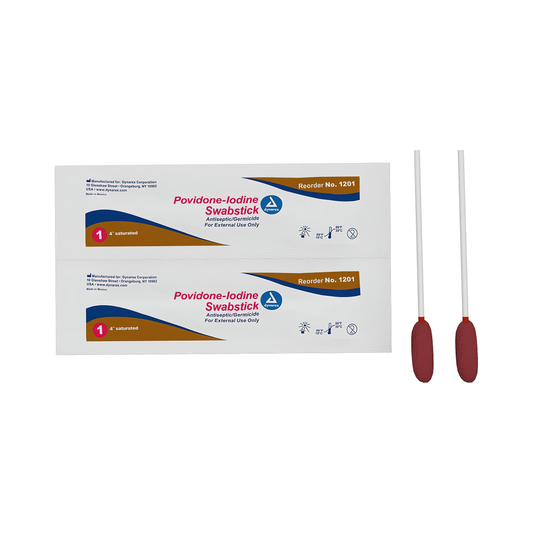 Dynarex Dynarex Povidone-Iodine Swabsticks (DYX1201, DYX1202) on a white background
