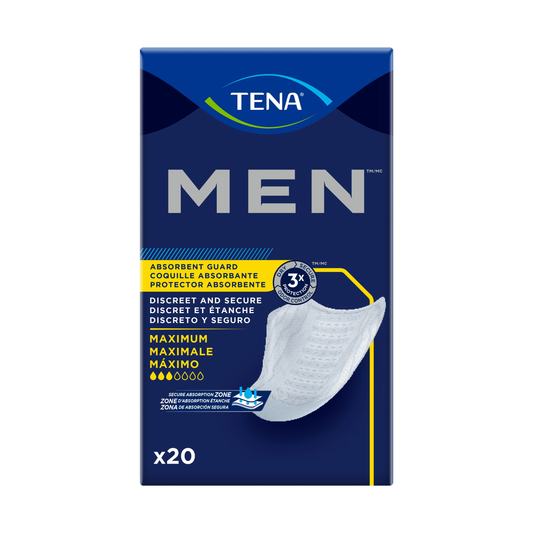 Tena TENA Men Maximum Guard Incontinence Pad, Maximum Absorbency (ENA50600) on a white background