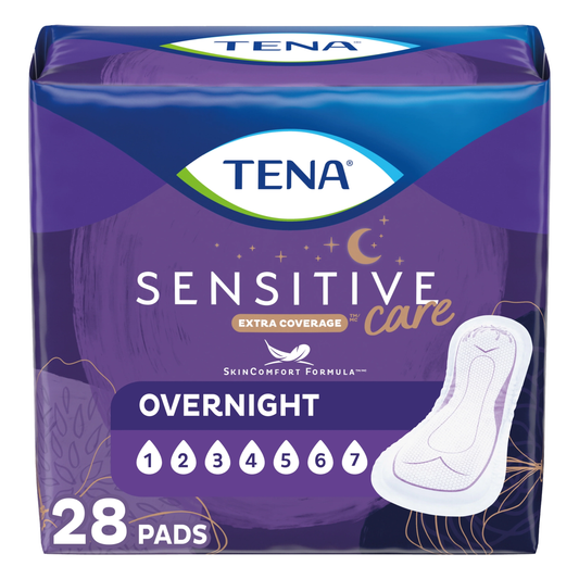 Tena TENA Sensitive Care Extra Coverage Incontinence Pads, Overnight Absorbency (ENA54282) on a white background