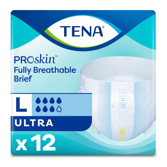 Tena TENA ProSkin Ultra Adult Incontinence Brief, Heavy Absorbency (ENA67252, ENA67351) on a white background
