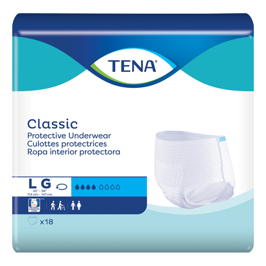 Tena TENA Classic Protective Adult Incontinence Pull-Up Underwear, Moderate Absorbency (ENA72513, ENA72514) on a white background