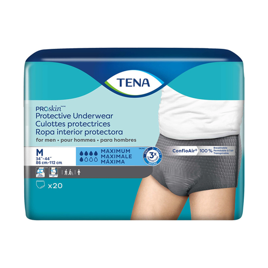 Tena TENA ProSkin Protective Incontinence Pull-Up Underwear for Men, Maximum Absorbency (ENA73520, ENA73530) on a white background
