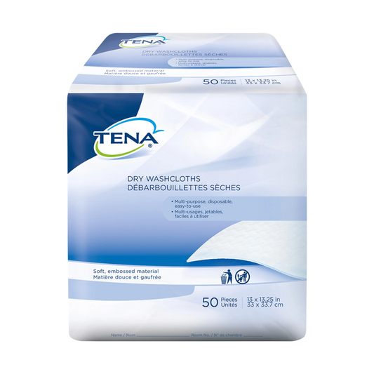Tena TENA Dry Disposable Washcloth (ENA74500) on a white background