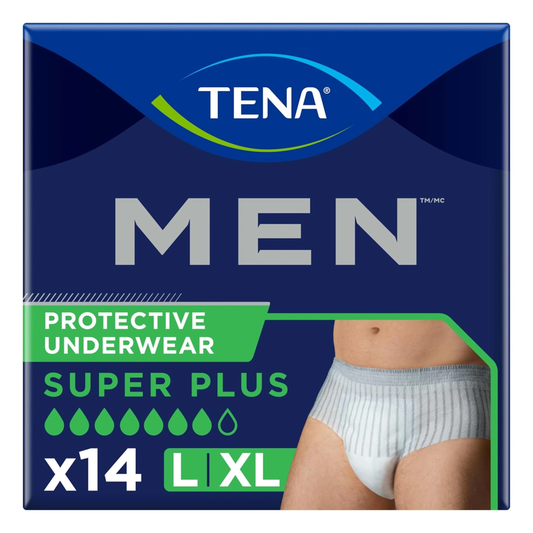 Tena TENA MEN Super Plus Protective Incontinence Pull-Up Underwear, Heavy Absorbency (ENA81780, ENA81920) on a white background