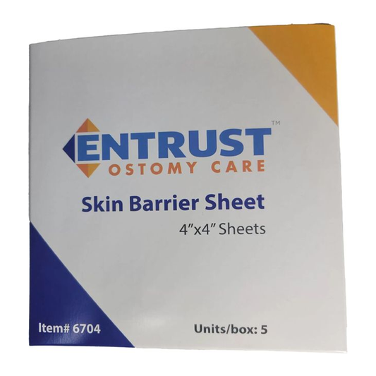 Fortis Entrust Standard and Ultra skin barrier sheets; exact type, size, and box quantity selected by SKU.