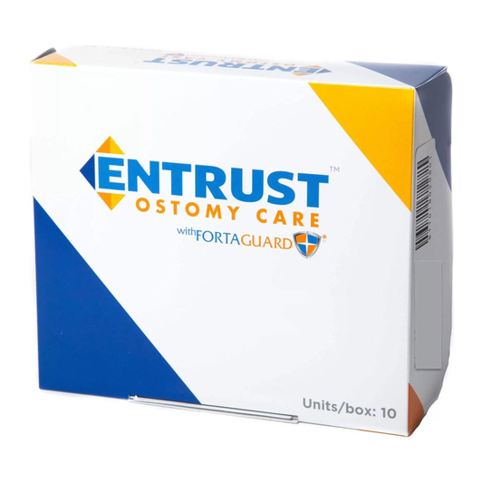 Fortis Entrust standard-wear one-piece drainable ostomy pouch family box of 10.