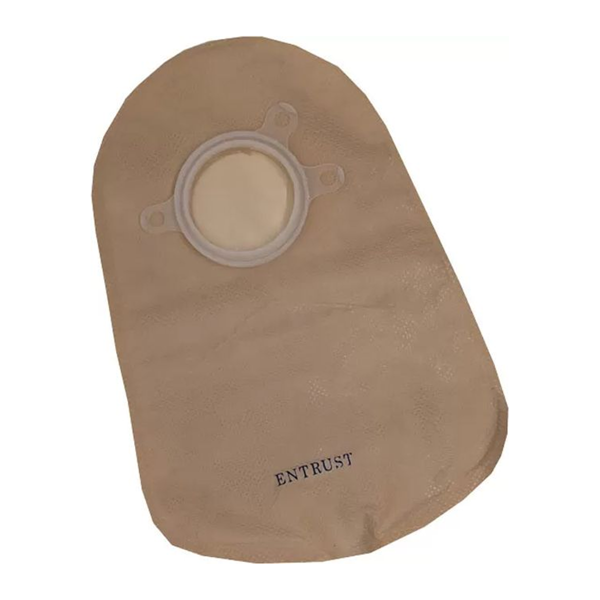 Fortis Entrust beige two-piece 8-inch closed-end pouch; flange size and charcoal-filter option selected by variant.
