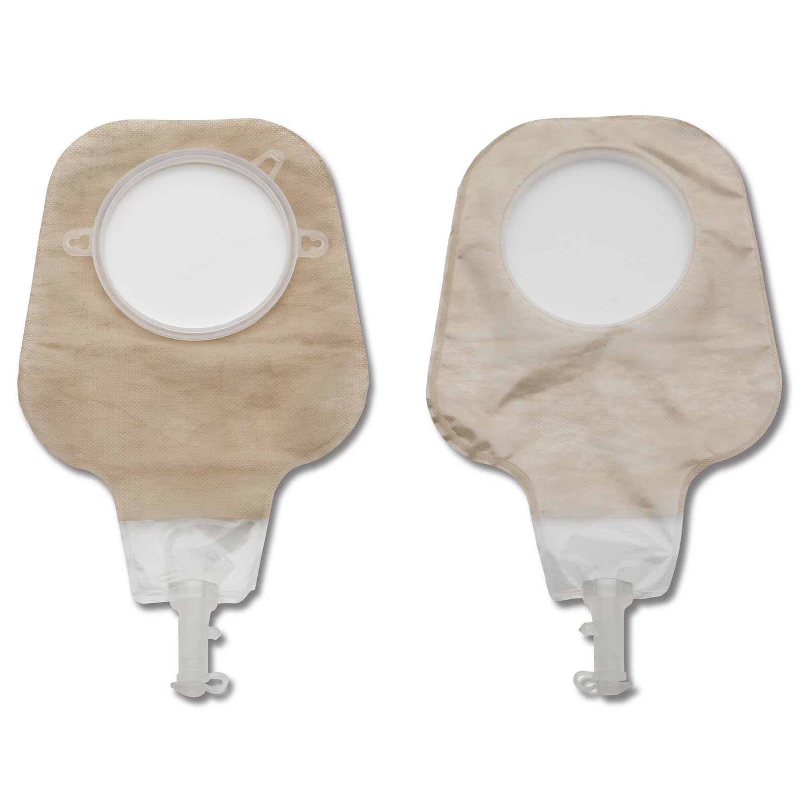 Hollister New Image Two-Piece High Output Drainable Ostomy Pouch – Soft Tap. Exact HLL18016 group view on white.