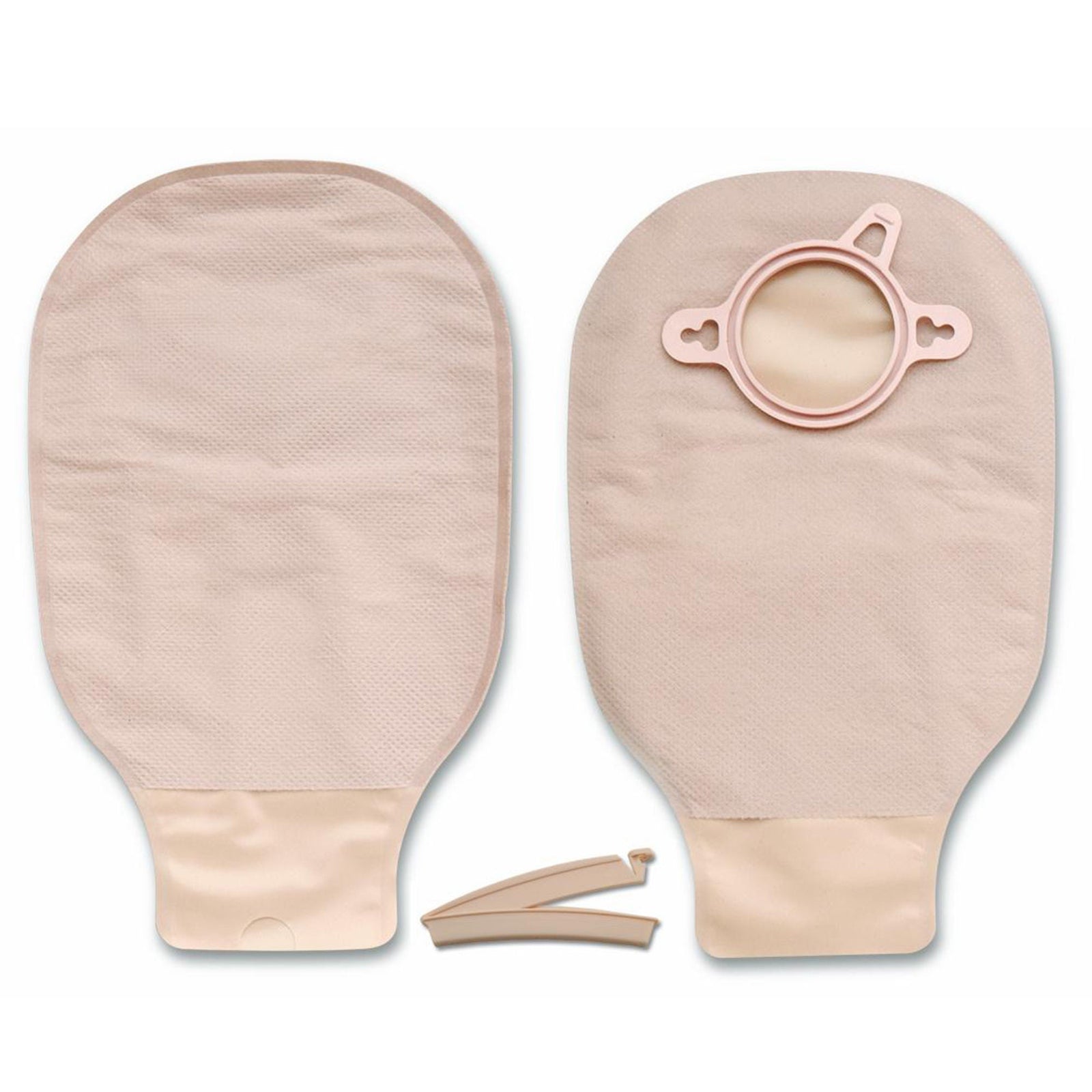 Hollister New Image Two-Piece Drainable Mini Ostomy Pouch – Clamp Closure. Exact HLL18203 group view on white.