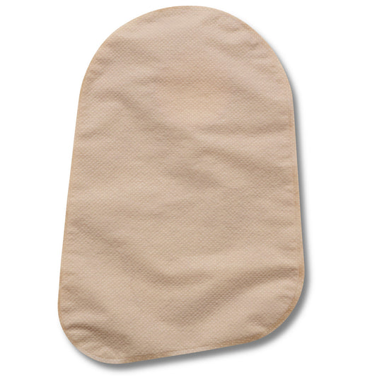 Hollister New Image Two-Piece Closed Mini Ostomy Pouch – Transparent, Filter. Exact HLL18382 back view on white.