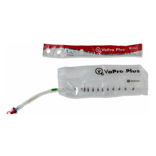 Hollister Hollister VaPro Touch Free Hydrophilic Straight Tip Intermittent Catheter - Female (HLL74122, HLL74142) on a white background