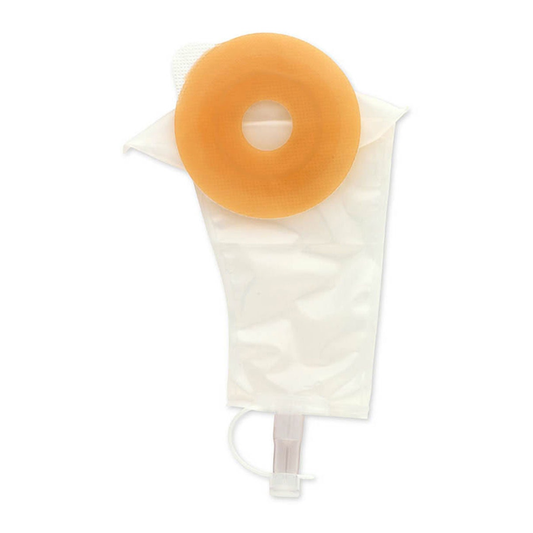 Hollister Male Urinary Pouch External Collection Device with FlexTend Skin Barrier (9873) on a white background