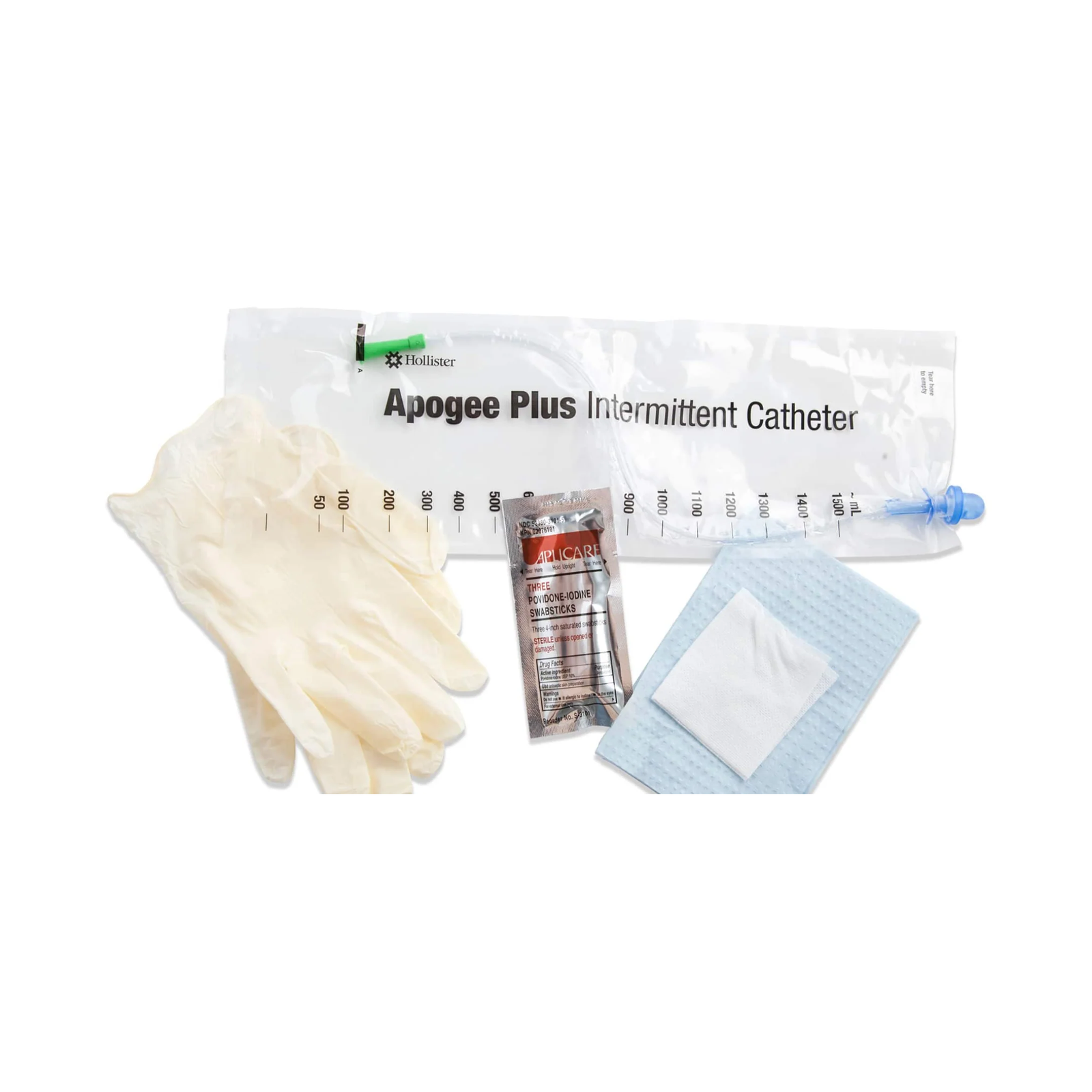 Hollister Apogee Plus Touch Free Intermittent Catheter Kit (Soft) (HLLB12SB, HLLB14SB) on a white background