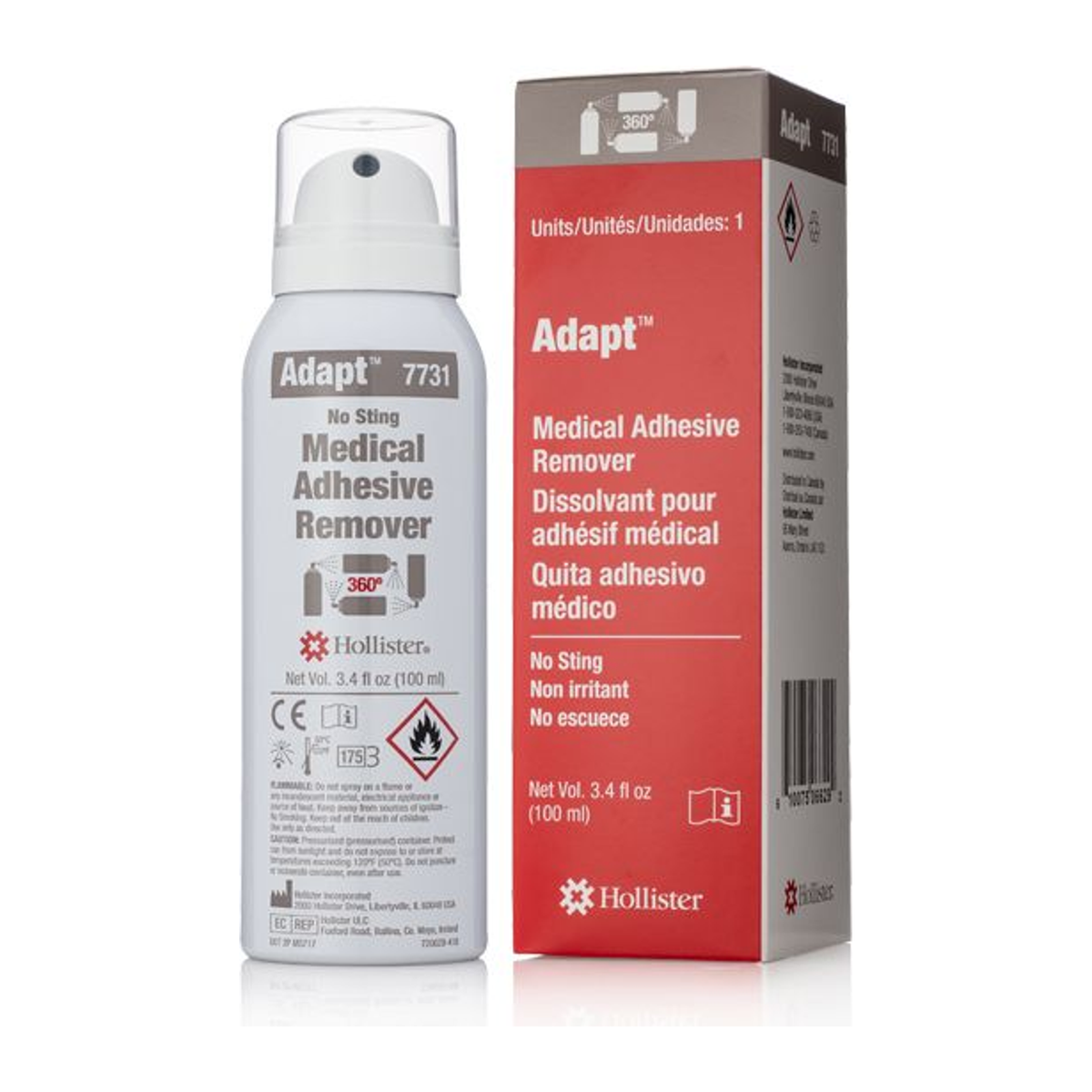 Hollister Adapt medical adhesive remover spray, 3.4 fl oz with box, item 7731