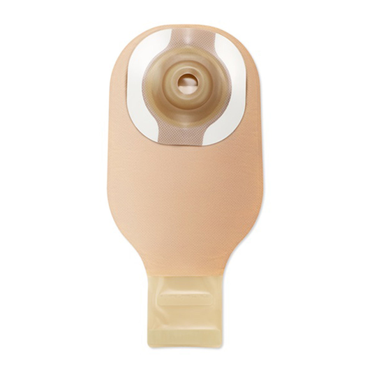 Hollister Premier one-piece beige convex drainable pouch, model 8918, on a white background