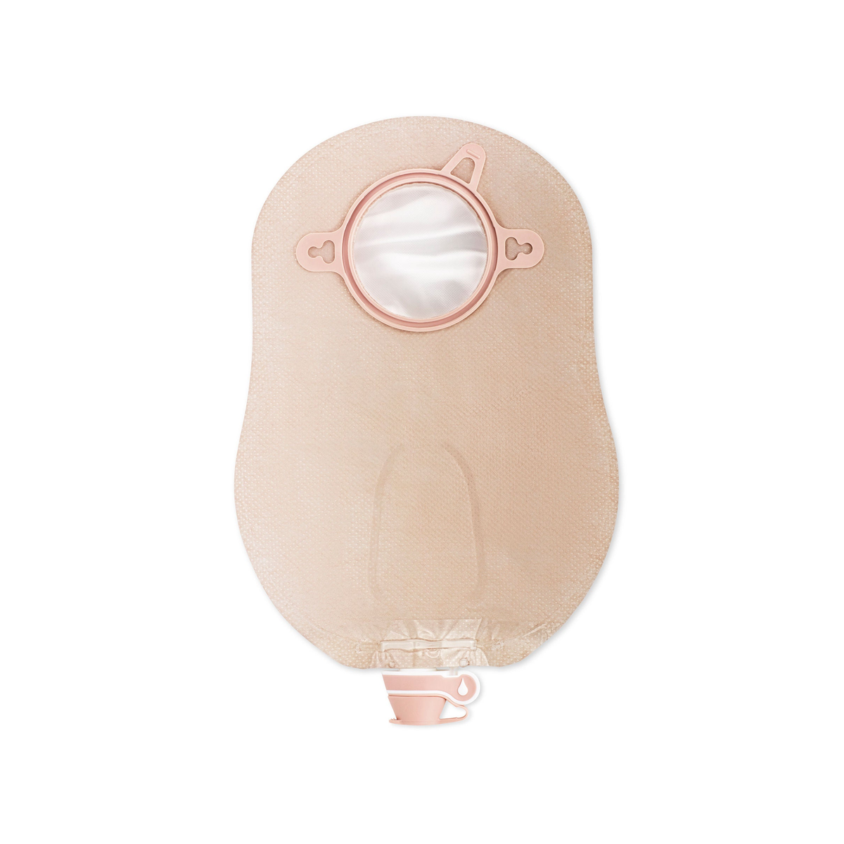 Hollister New Image Enhanced Design two-piece urostomy pouch, Ultra-Clear item 18922, front view