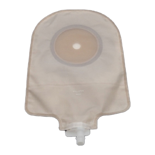 Hollister Premier flat Flextend ultra-clear one-piece urostomy pouch family view.
