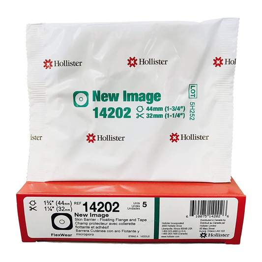 Hollister New Image FlexWear flat skin barrier, item 14202, box of 5
