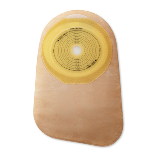 Hollister Premier one-piece closed ostomy pouch with flat SoftFlex barrier and filter, representative 82300 family image.