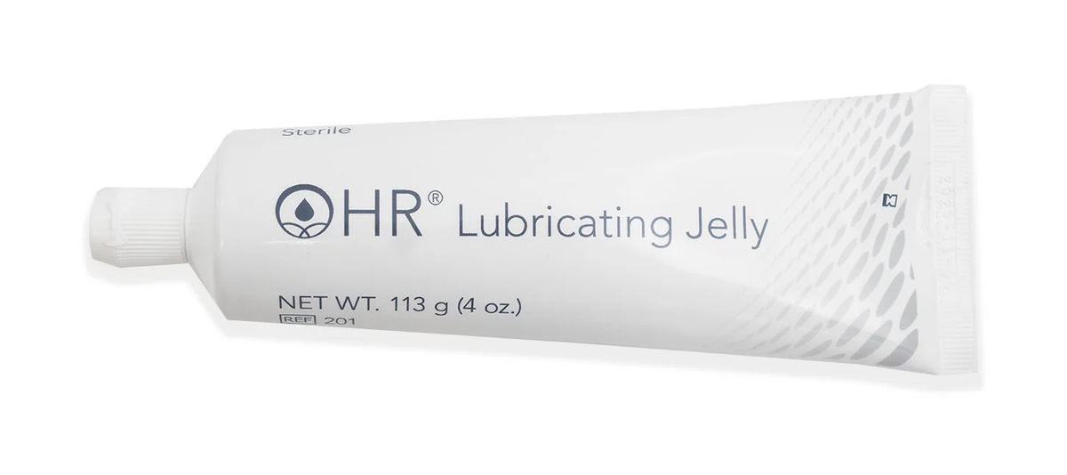 HR HealthCare HR® Lubricating Jelly, 113 g (4 oz.) Flip-Top Tube (HRLJ201, HRLJ201-BX) on a white background