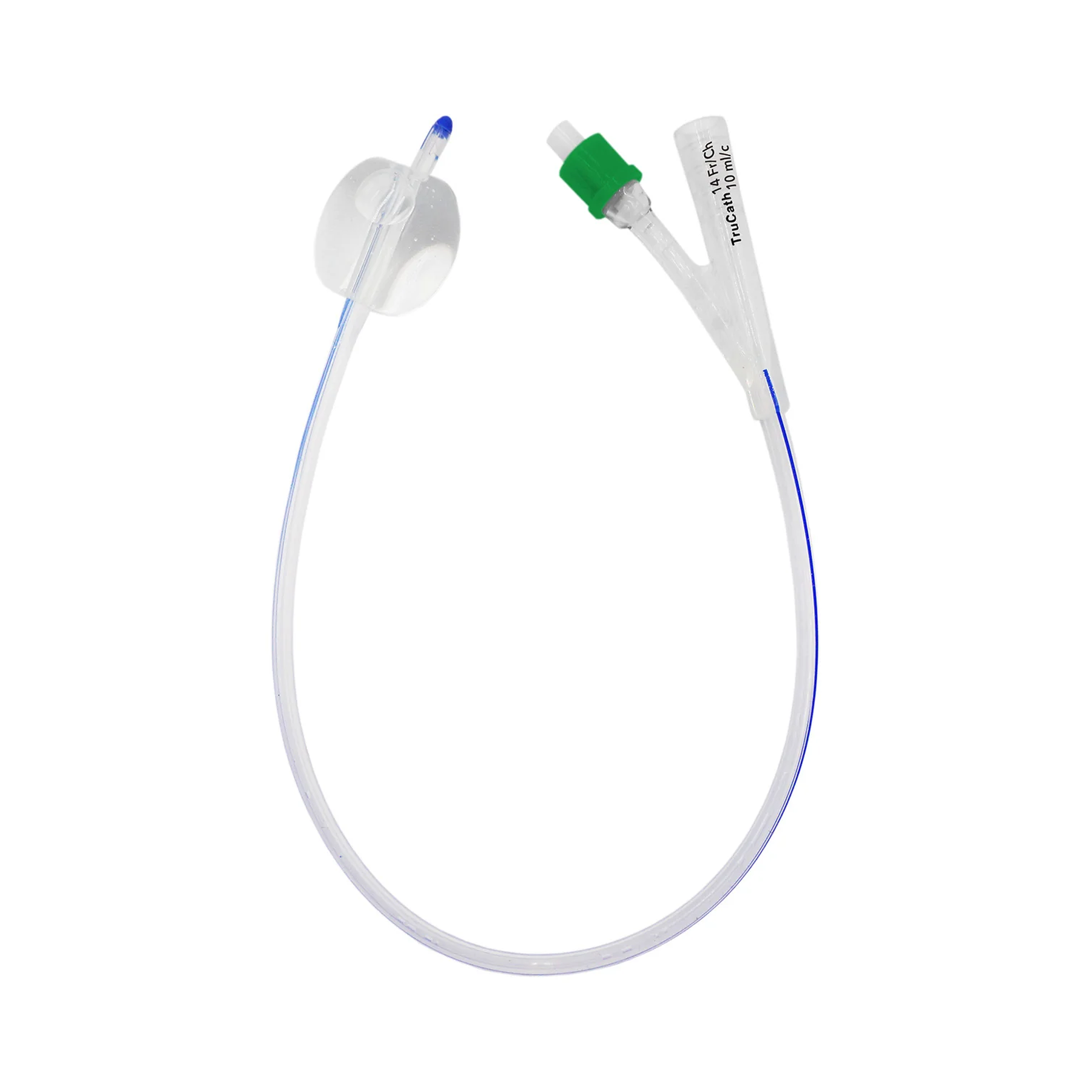 HR HealthCare TruCath® 100% Silicone Foley Catheter (HRPSS0805, HRPSS1005) on a white background