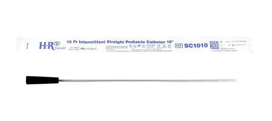 HR HealthCare TruCath® Straight Tip Intermittent Catheter - Pediatric (HRSC0810, HRSC0810-BX) on a white background