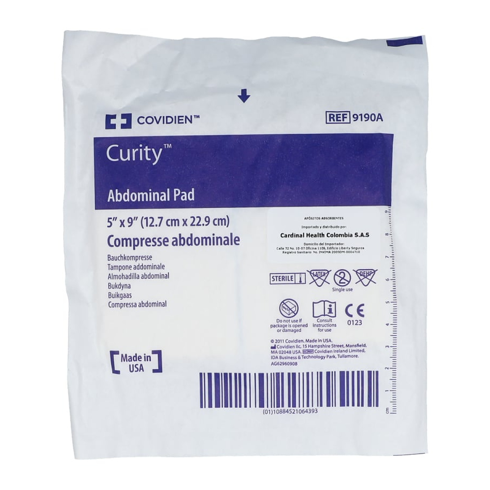 Cardinal Health Kendall Curity™ Abdominal Pads, Sterile (KN9190A) on a white background