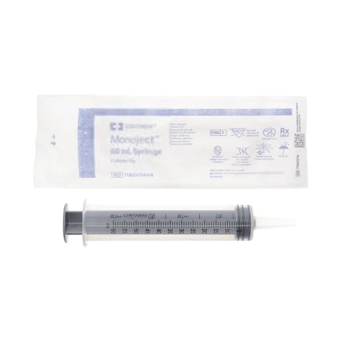 Covidien Covidien Sterile 60 mL Irrigation Syringe (KND1186000444) on a white background