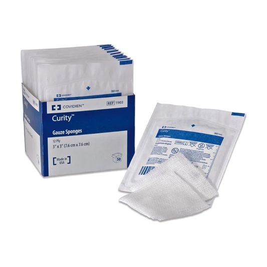 Kendall Curity™ Gauze Sponges, 4 in. x 4 in., 8-Ply (KND2556) on a white background