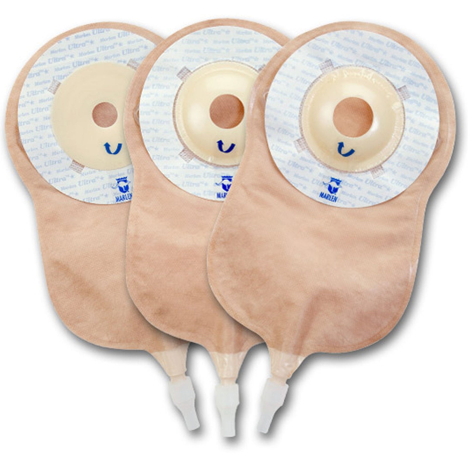 Marlen UltraLite One-Piece Urostomy Pouch — 7/8" Deep Convex, Skin Shield — group view