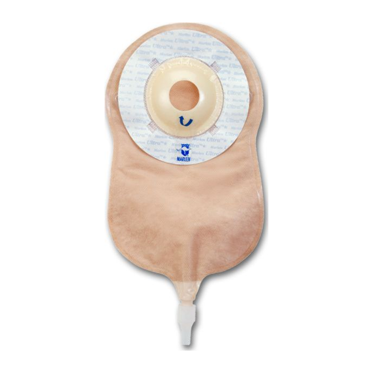 Marlen UltraLite deep-convex AquaTack one-piece urostomy pouch on white