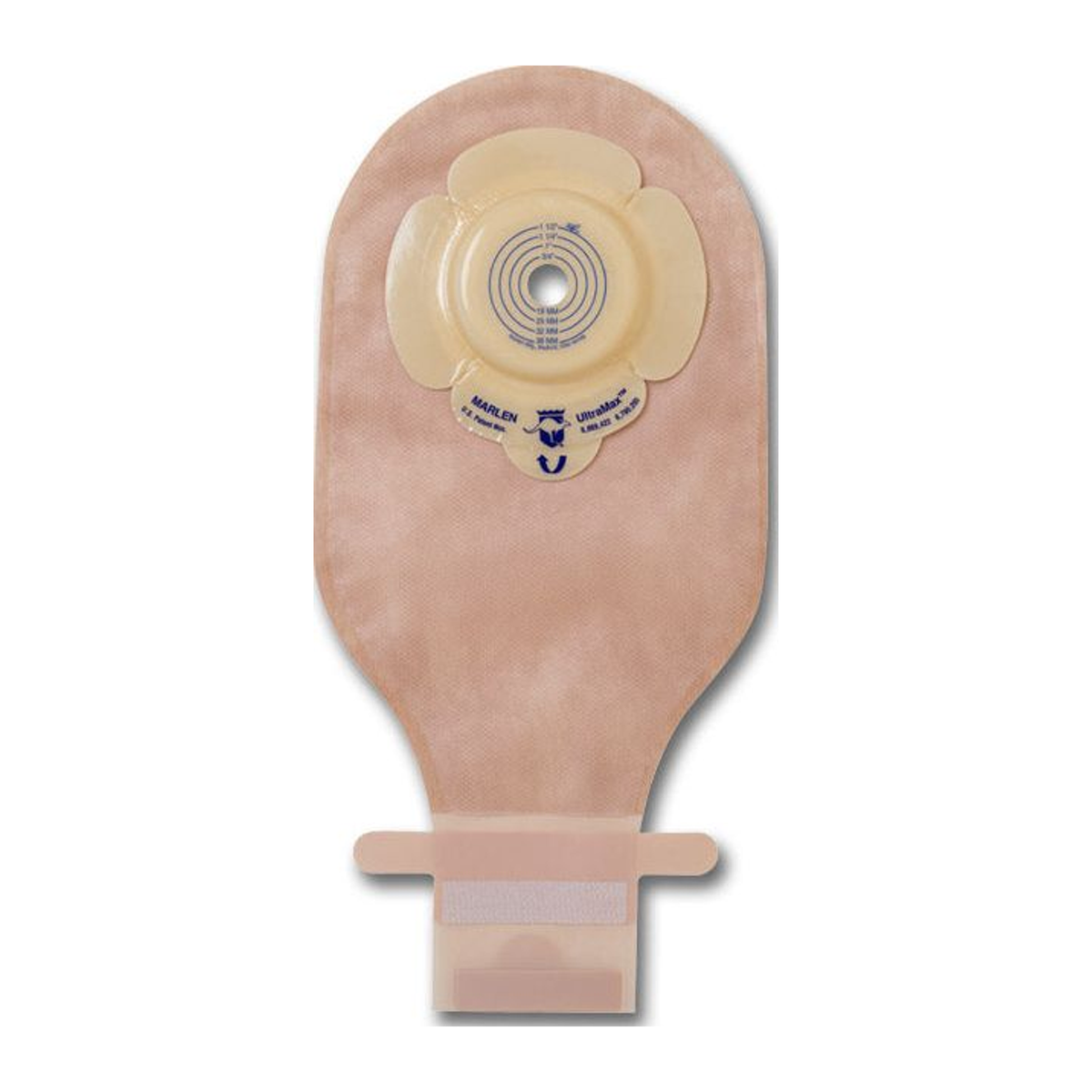 Marlen UltraMax one-piece deep-convex drainable ostomy pouch.