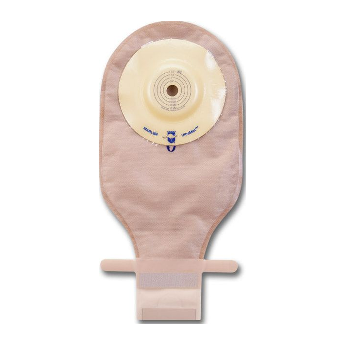 Marlen UltraMax one-piece shallow-convex drainable ostomy pouch.