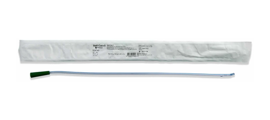Coloplast Coloplast Self Cath Plus Olive Coude Tip Intermittent Catheter - Male (MN4808, MN4808-BX) on a white background