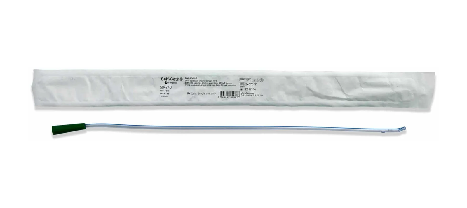 Coloplast Coloplast Self Cath Olive Coude Tip Intermittent Catheter - Male (MN806, MN806-BX) on a white background