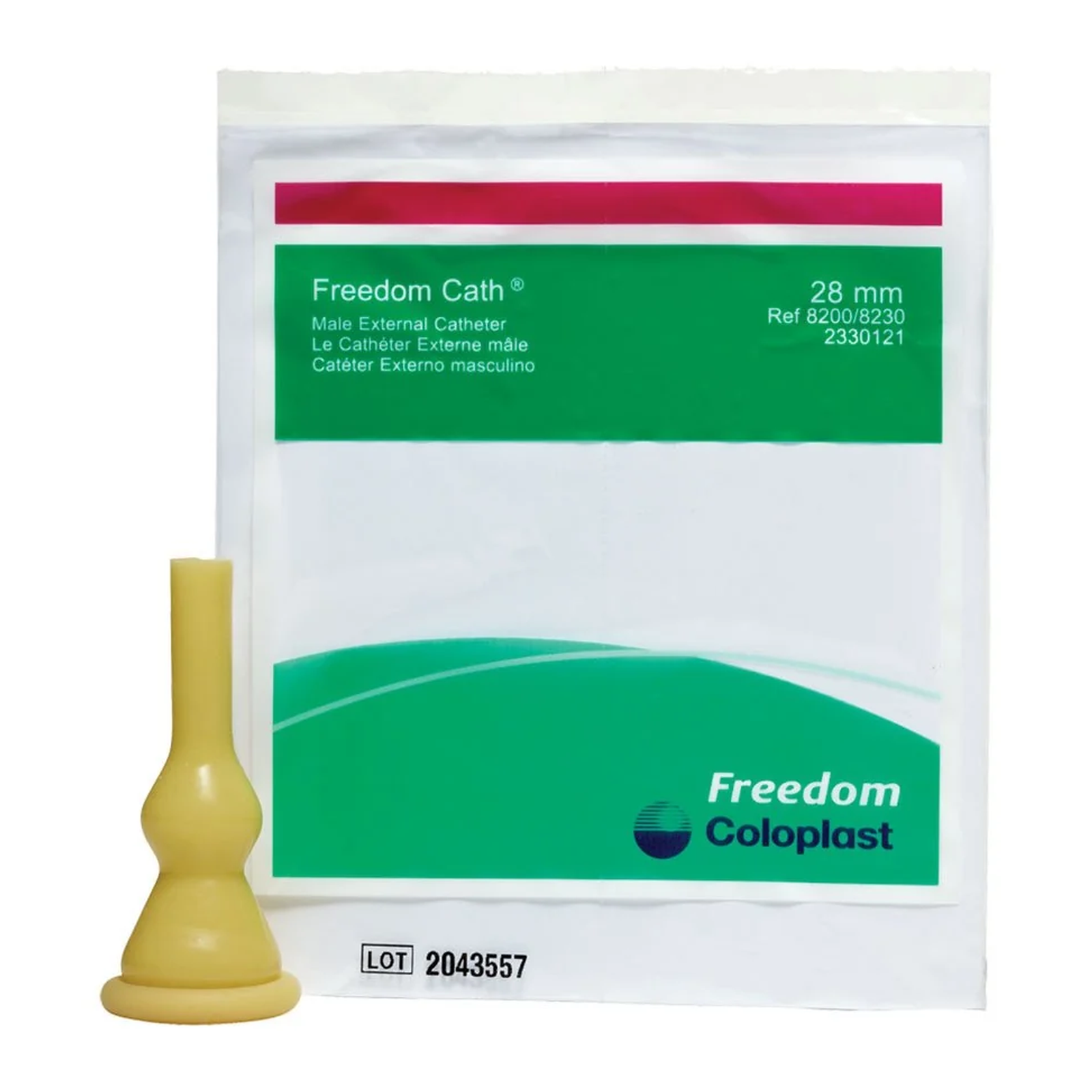 Coloplast Coloplast Freedom Active Cath External Condom Catheter-Sport Length (MN8100, MN8100-BX) on a white background