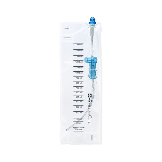 HR HealthCare EZ-Gripper® Closed System Intermittent Catheters - Straight Tip - Male (MT50112, MT50114) on a white background