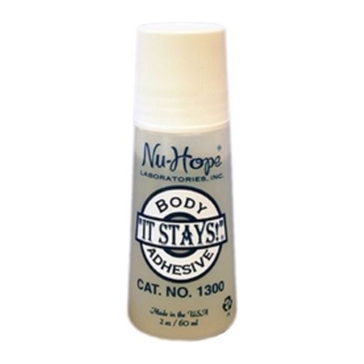 Nu-Hope It Stays body adhesive roll-on, model 1300, 2 ounce bottle