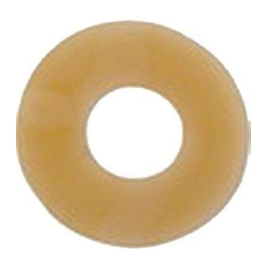 Nu-Hope standard round ostomy barrier disc, model 4100, 1.25 inch opening and 4 inch outside diameter