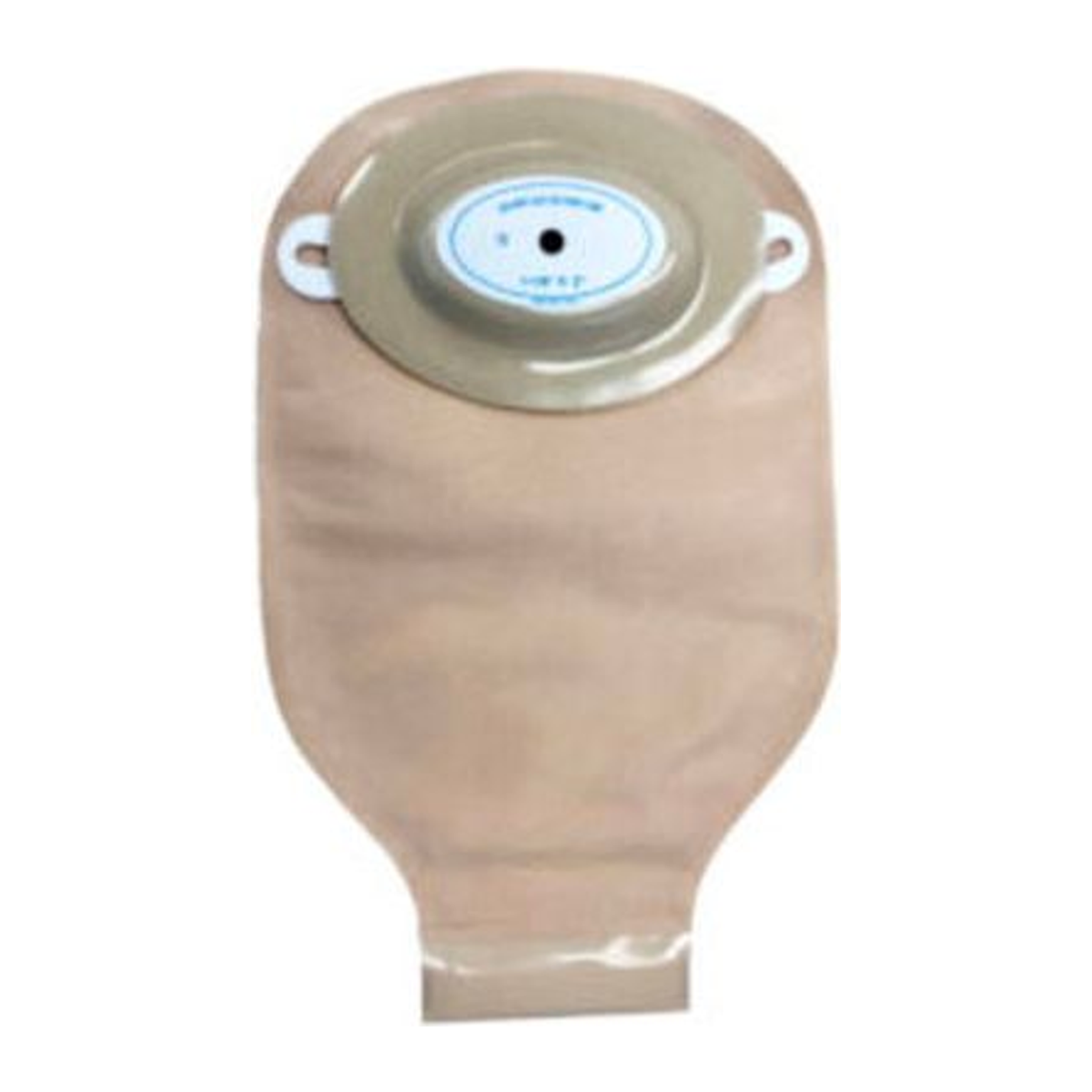 Nu-Hope Standard-shield oval drainable pouch family for 40-7234-C, 40-7235-DC, 40-7244-C, and 40-7244-DC on white