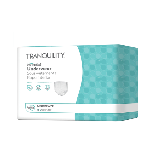 Tranquility Tranquility Essential Disposable Pull On Underwear - Moderate (PBE2977100, PBE2974100) on a white background