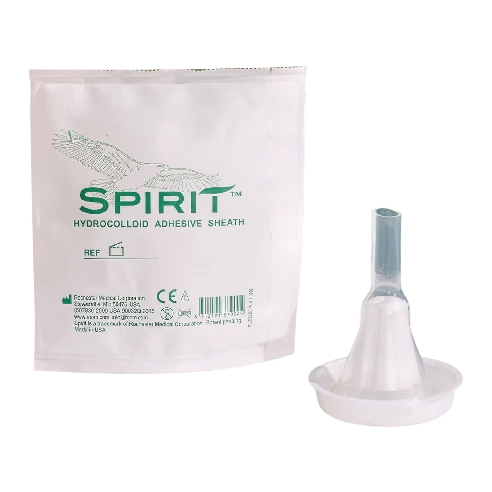Bard Medical SPIRIT Style 3 Extra-Adhesive Hydrocolloid Sheath Male External Catheter on a white background