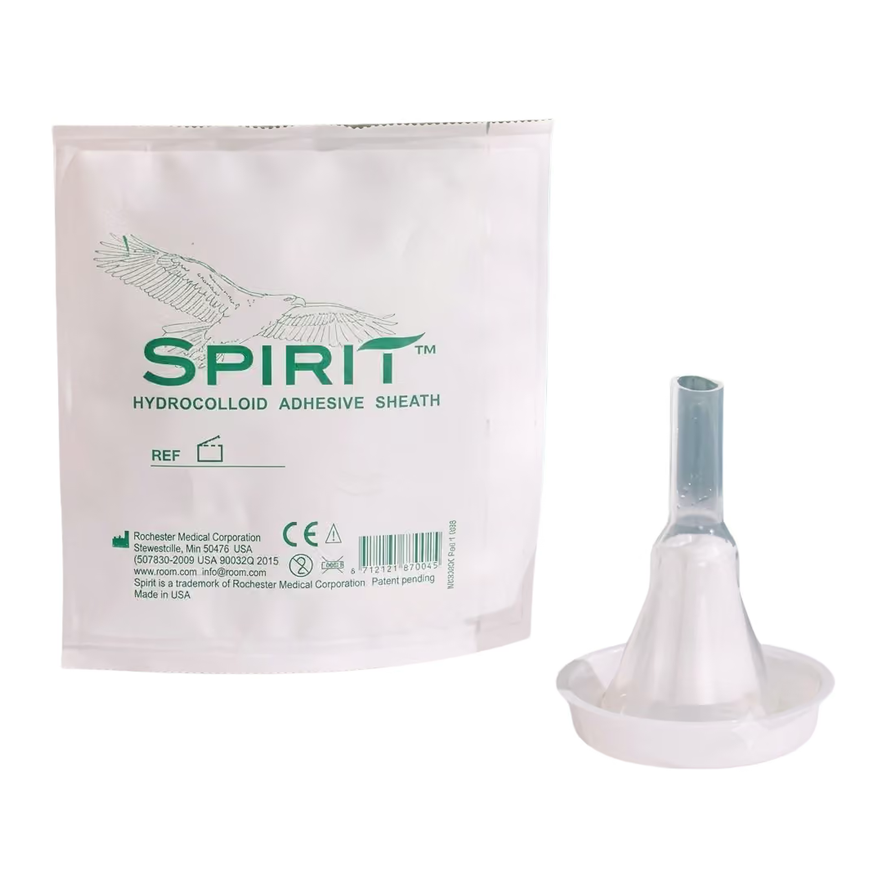 Bard Medical SPIRIT Style 3 Extra-Adhesive Hydrocolloid Sheath Male External Catheter on a white background