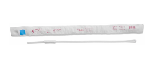 Bard Medical Bard Magic3 Hydrophilic Straight Tip Intermittent Catheter w/ Insertion Sleeve - Pediatric (RM52606G, RM52606G-BX) on a white background