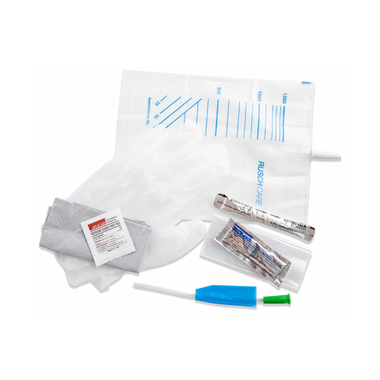 Teleflex-Rusch Rusch FloCath Quick™ Hydrophilic Straight Tip Intermittent Catheter Kit - Female (RU221500060, RU221500060-BX) on a white background