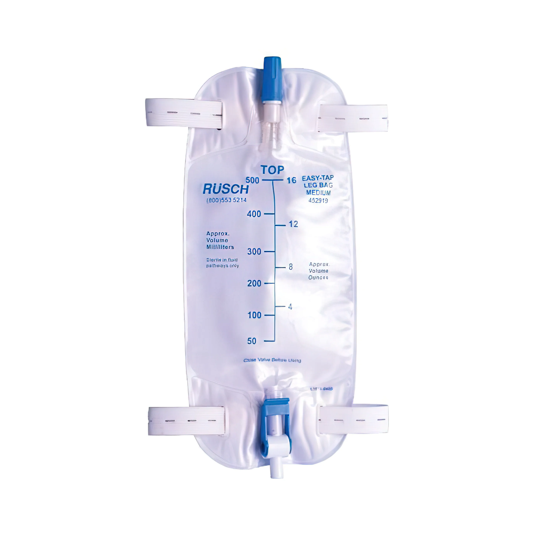 Teleflex-Rusch Teleflex-Rusch Easy Tap Leg Bag (RU452919, RU452932) on a white background