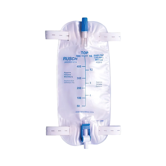 Teleflex-Rusch Teleflex-Rusch Easy Tap Leg Bag (RU452919, RU452932) on a white background
