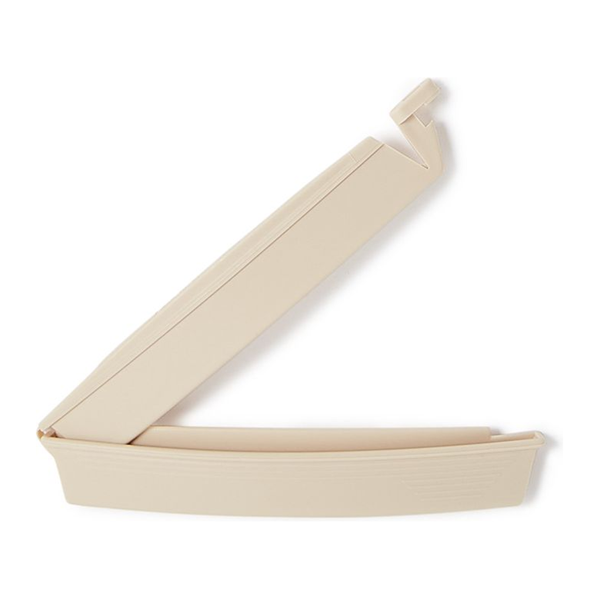 Safe-n-Simple curved tail closure clamp for drainable ostomy pouches, model SNS7135005