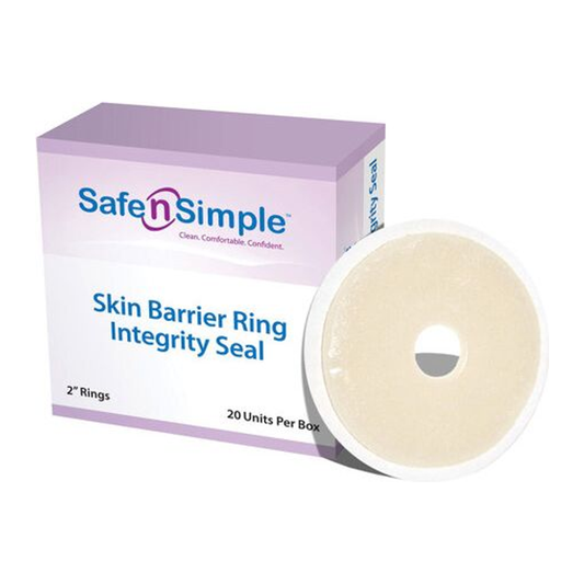 Safe-n-Simple Integrity skin barrier rings, model SNS68002, 2 inch, box of 20