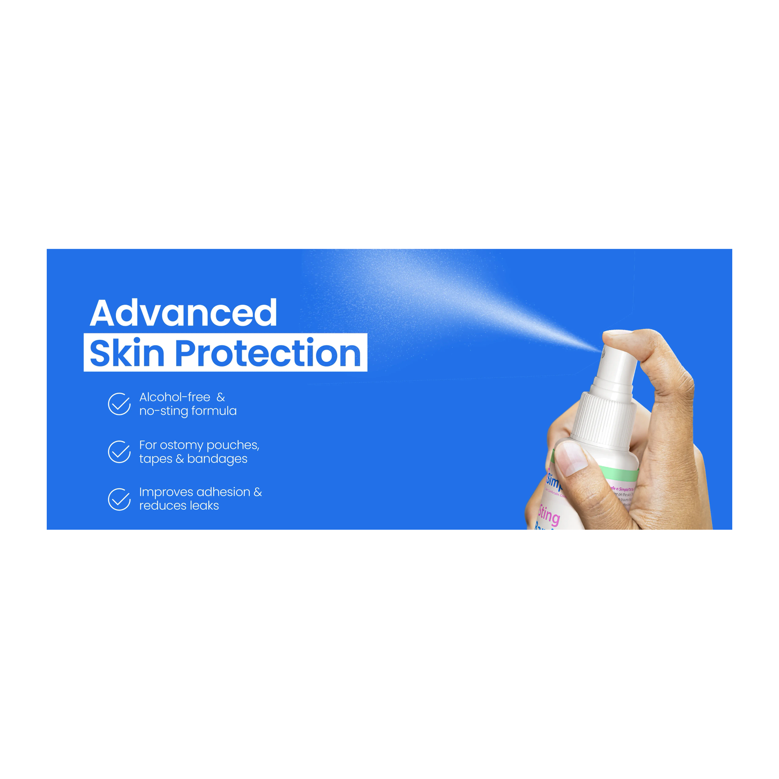 Safe-n-Simple No-Sting Skin Barrier Spray for touch-free skin protection